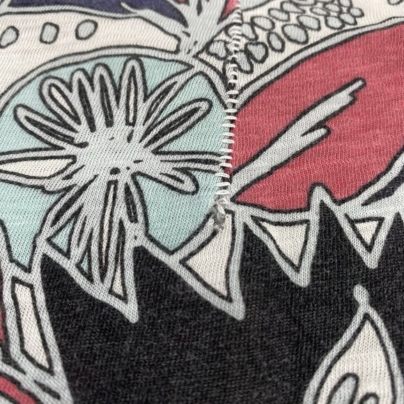 Stateside Size XS Knit Floral Print Blue Pink Long Sleeve Top Pima Cotton FLAWS* - Picture 13 of 13